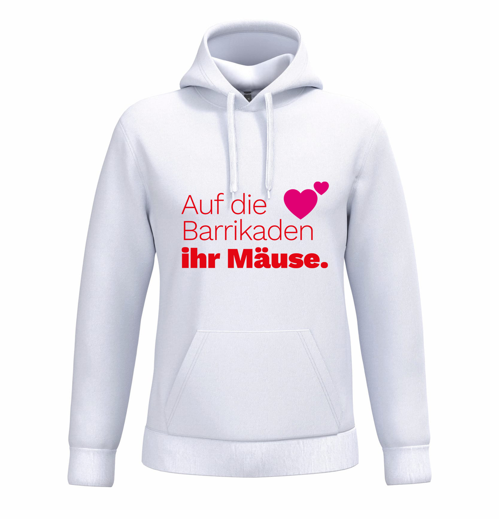 Auf die Barrikaden Ihr Mäuse - Hoodie - weiß