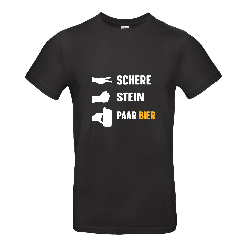 Schere Stein paar Bier